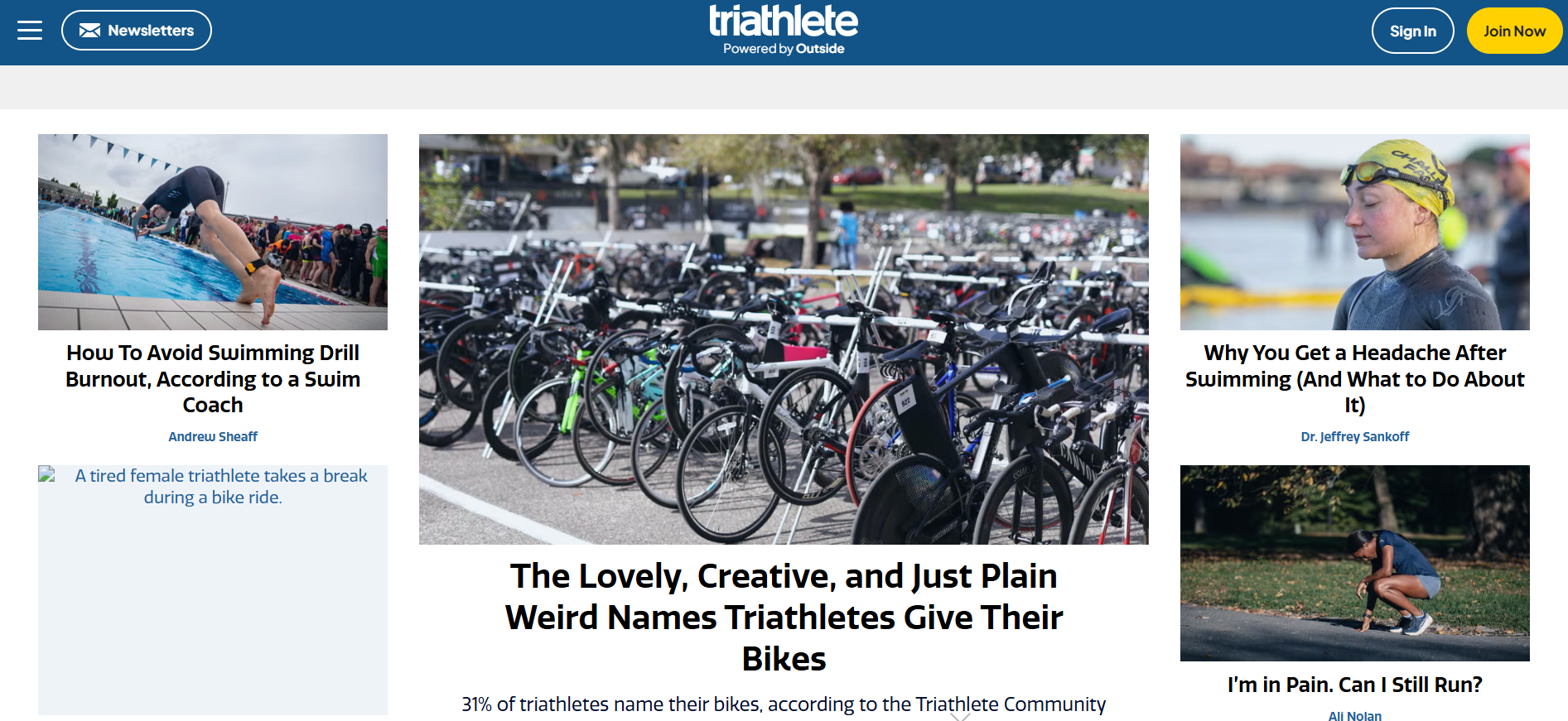 Triathlete website