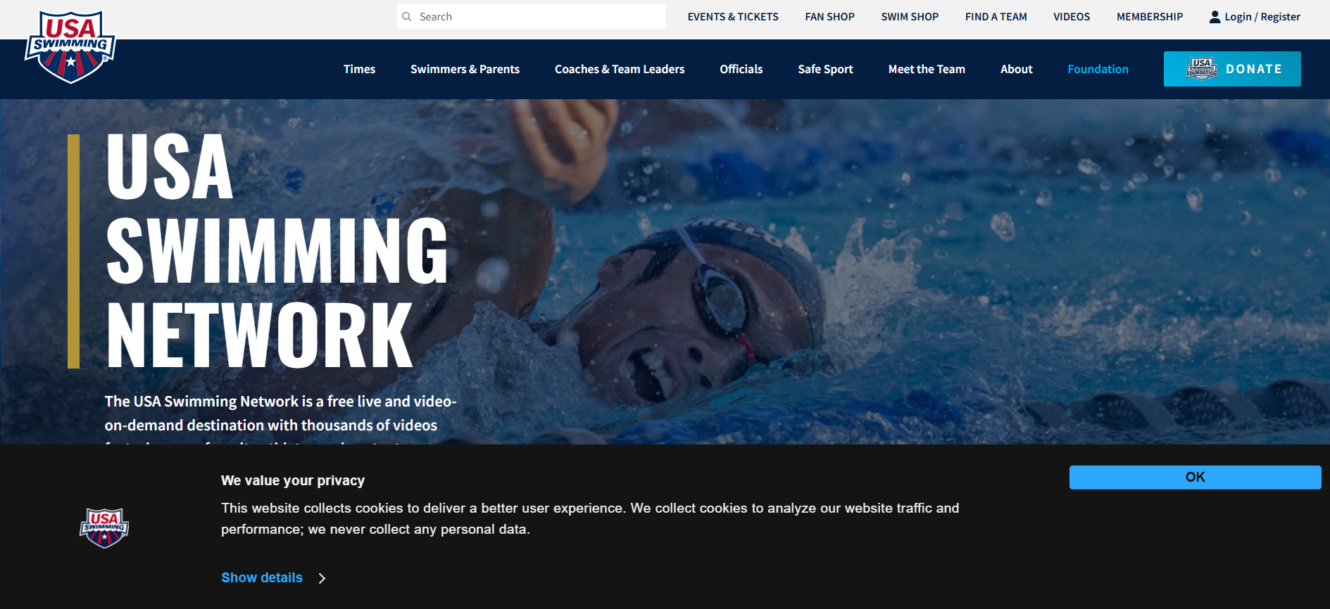 USA Swimming website